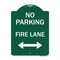 Signmission No Parking Fire Lane W/ Bidirectional Arrow, Green & White Aluminum Sign, 18" x 24", GW-1824-23738 A-DES-GW-1824-23738 - alternate 1